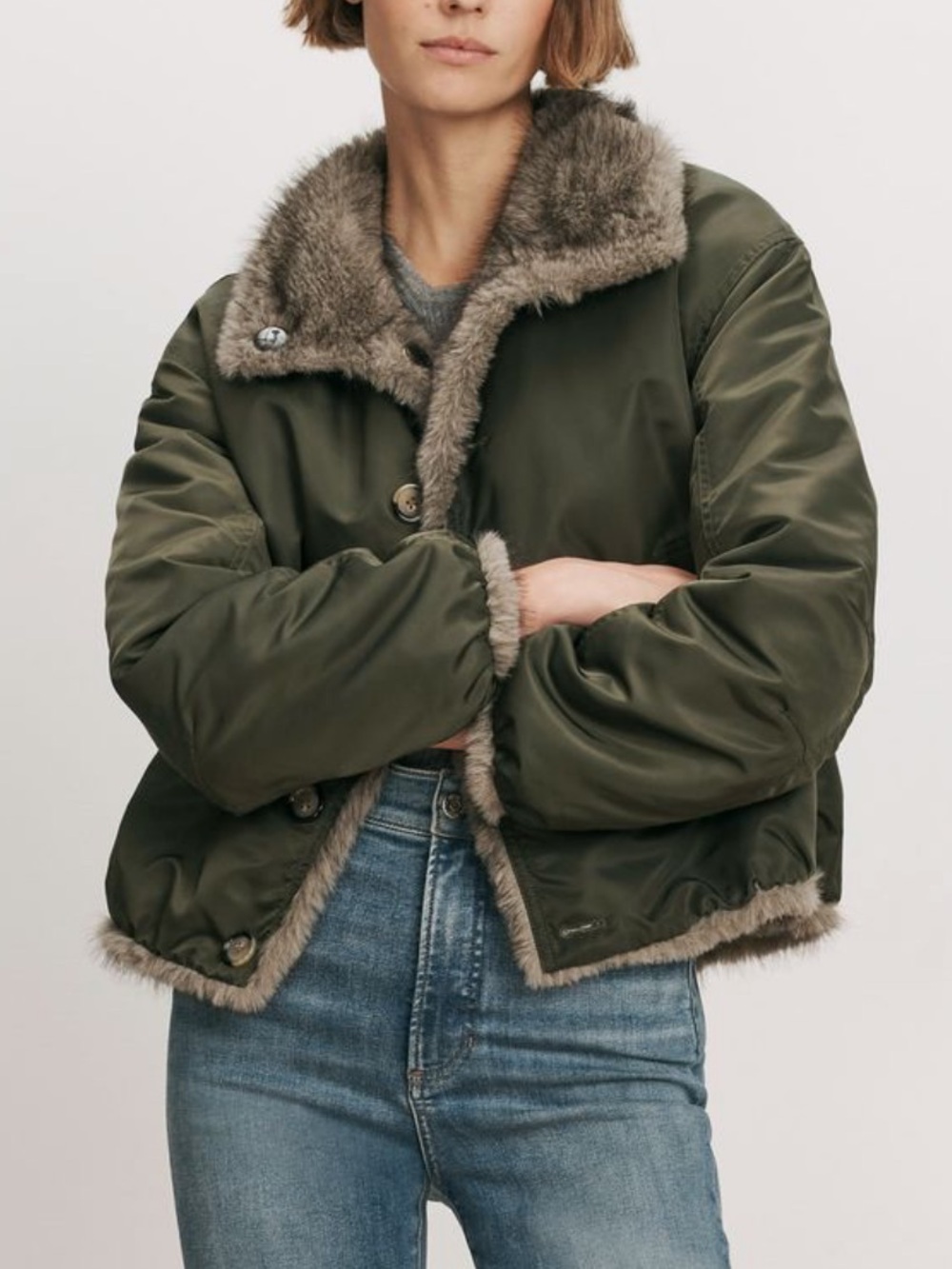 Veronica Beard Varell Reversible Jacket in Loden